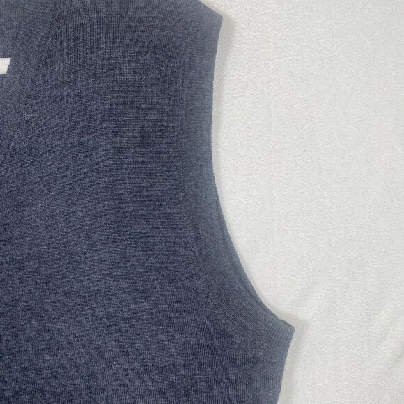 Turnbury 100% Merino Wool Gray Knit Sweater Vest Men’s Size L Sleeveless V-Neck - Picture 7 of 10